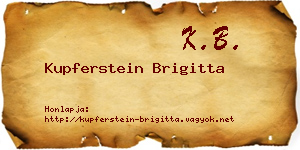 Kupferstein Brigitta névjegykártya